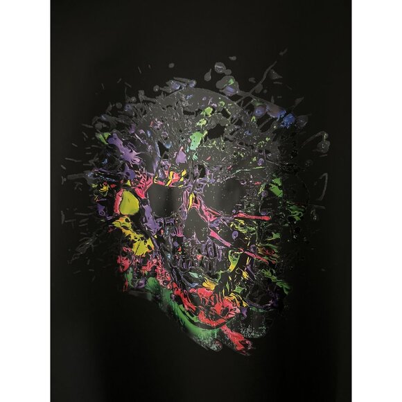 Graffiti Skull Hoodie Sweatshirt Black & White Purple Chicvoy Graphic Cotton XL - Picture 2 of 7